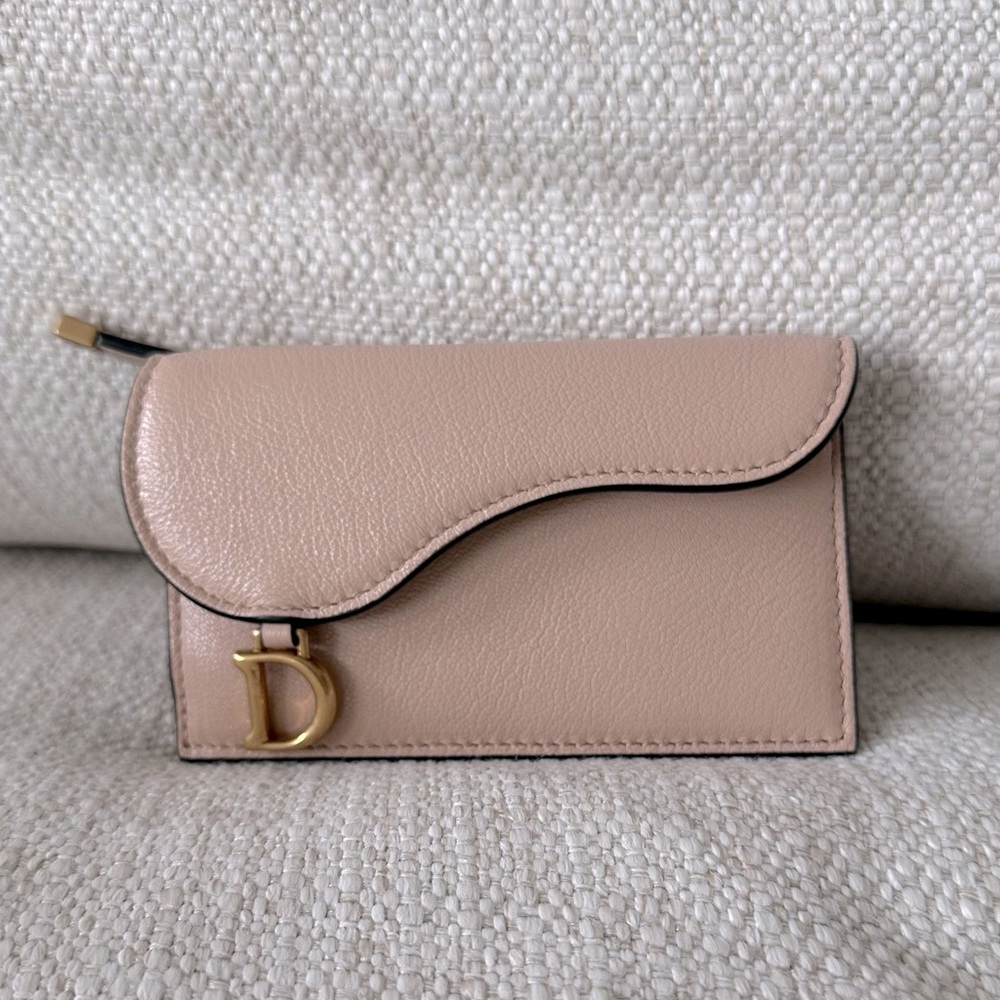 NWT DIOR SADDLE FLAP ZIPPED CARD HOLDER